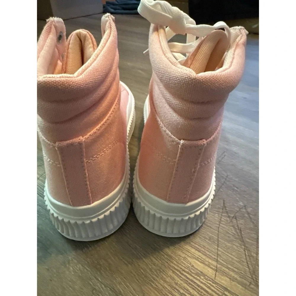 SheIn Pink High Top Canvas Platform Sneakers Women's‎ Size 10 Lace Up